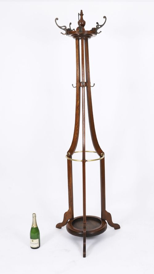 ANTIQUE VICTORIAN OAK HALL UMBRELLA COAT STAND 19TH CENTURY - ADDITIONAL PHOTO 10