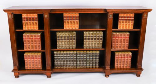 ANTIQUE VICTORIAN ORMOLU MOUNTED WALNUT OPEN BOOKCASE 19TH CENTURY - ADDITIONAL PHOTO 2