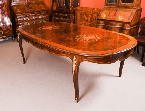 ANTIQUE 10FT FRENCH LOUIS REVIVAL ORMOLU MOUNTED DINING TABLE CIRCA 1920