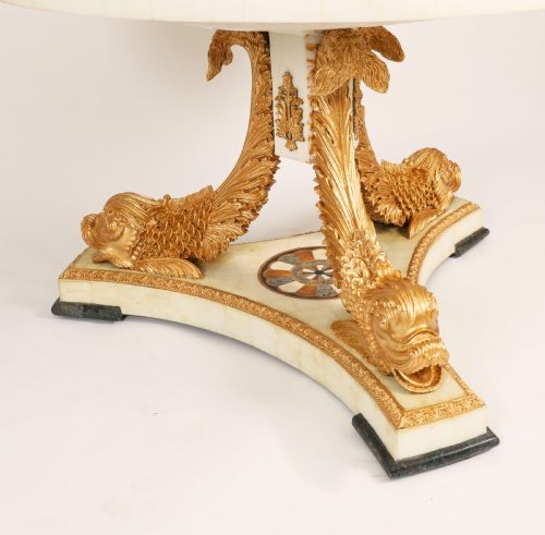 ANTIQUE MARBLE TOPPED NEOCLASSICAL DOLPHIN CENTRE TABLE 20TH CENTURY - ADDITIONAL PHOTO 8