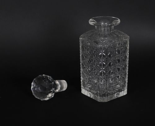 ANTIQUE THREE CUT CRYSTAL DECANTER INLAID MAHOGANY TANTALUS GAMES 19TH C - ADDITIONAL PHOTO 16