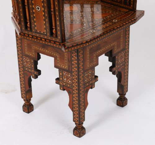 ANTIQUE PAIR LEVANTINE PARQUETRY INLAID ARMCHAIRS 19TH C - ADDITIONAL PHOTO 10