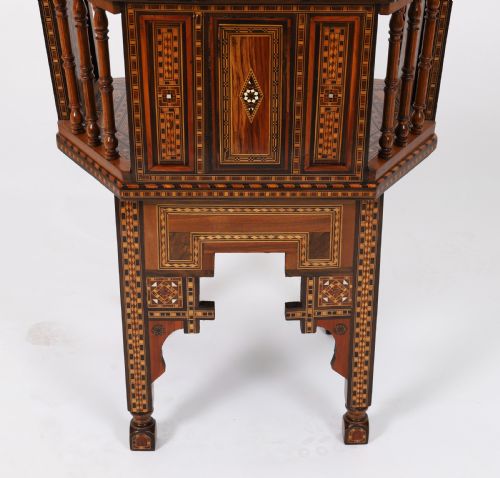 ANTIQUE PAIR LEVANTINE PARQUETRY INLAID ARMCHAIRS 19TH C - ADDITIONAL PHOTO 11