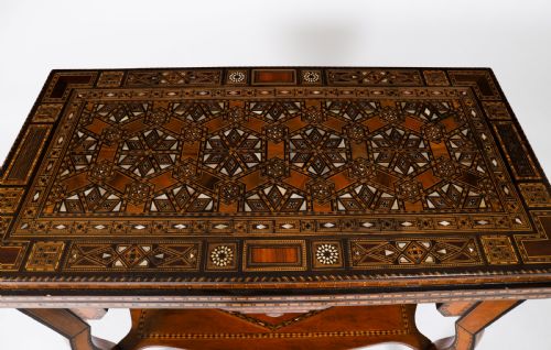 ANTIQUE INLAID CARD CHESS BACKGAMMON GAMES TABLE 19TH C - ADDITIONAL PHOTO 6