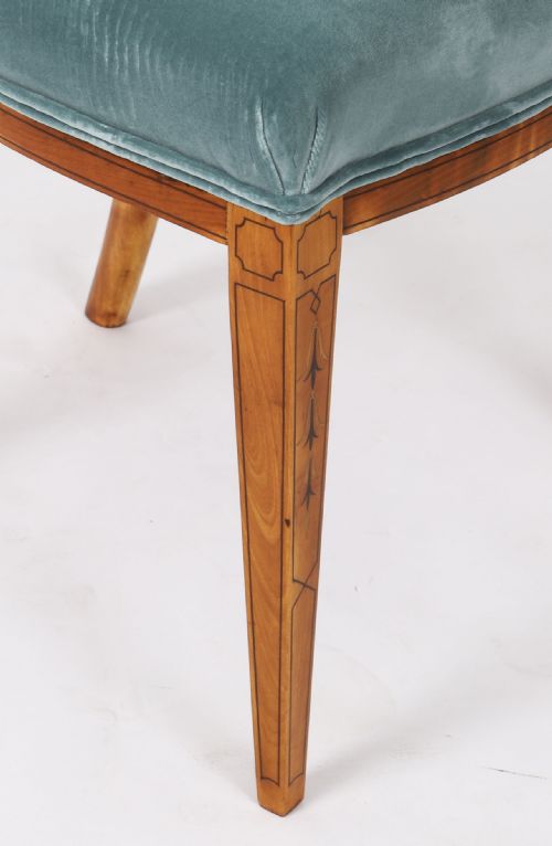 ANTIQUE SET 8 SHIELDBACK SATIN WOOD DINING CHAIRS COWTAN SONS 19TH C - ADDITIONAL PHOTO 15