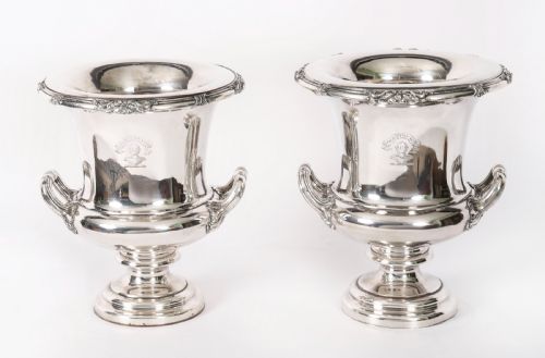ANTIQUE PAIR OLD SHEFFIELD GEORGE III WINE COOLERS CIRCA1780 18TH C