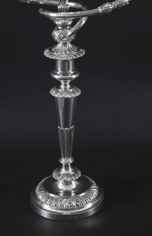 ANTIQUE PAIR LARGE GEORGE III THREE LIGHT CANDELABRA BY MATTHEW BOULTON 18TH C - ADDITIONAL PHOTO 6