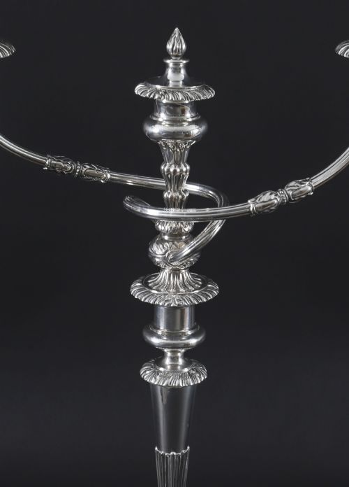 ANTIQUE PAIR LARGE GEORGE III THREE LIGHT CANDELABRA BY MATTHEW BOULTON 18TH C - ADDITIONAL PHOTO 7