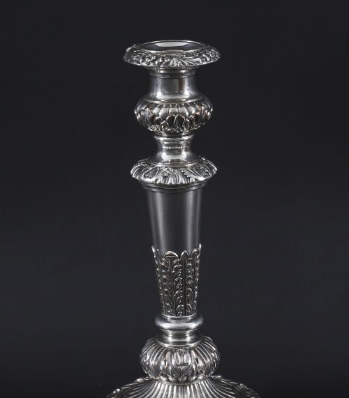 ANTIQUE PAIR LARGE GEORGE III THREE LIGHT CANDELABRA BY MATTHEW BOULTON 18TH C - ADDITIONAL PHOTO 12