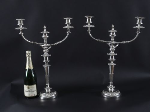 ANTIQUE PAIR LARGE GEORGE III THREE LIGHT CANDELABRA BY MATTHEW BOULTON 18TH C - ADDITIONAL PHOTO 18