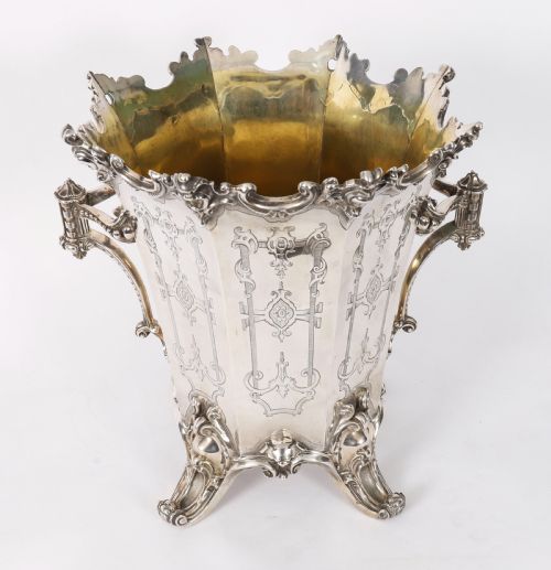 ANTIQUE WINE COOLER CHAMPAGNE ICE BUCKET ELKINGTON MASON CO DATED 1849 - ADDITIONAL PHOTO 1