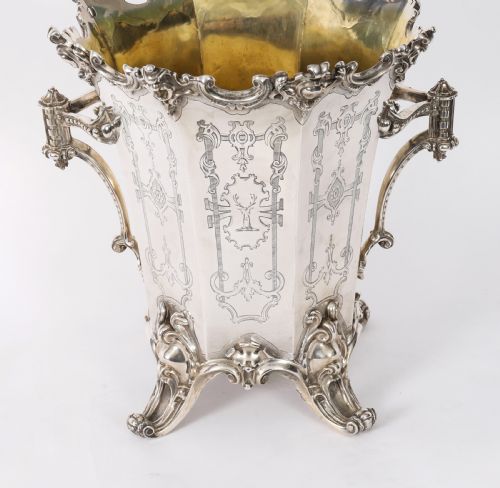 ANTIQUE WINE COOLER CHAMPAGNE ICE BUCKET ELKINGTON MASON CO DATED 1849 - ADDITIONAL PHOTO 2