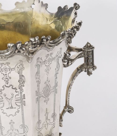 ANTIQUE WINE COOLER CHAMPAGNE ICE BUCKET ELKINGTON MASON CO DATED 1849 - ADDITIONAL PHOTO 8