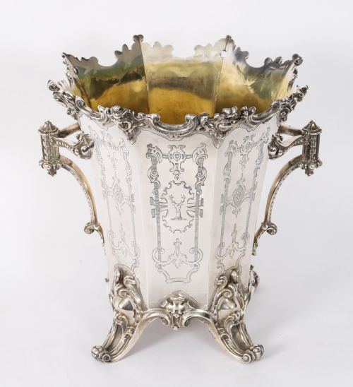 ANTIQUE WINE COOLER CHAMPAGNE ICE BUCKET ELKINGTON MASON CO DATED 1849 - ADDITIONAL PHOTO 11