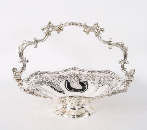 ANTIQUE VICTORAIAN SILVER PLATED FRUIT BASKET MID19TH C - ADDITIONAL PHOTO 11