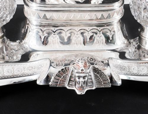 ANTIQUE VICTORIAN EGYPTIAN REVIVAL INKSTAND STANDISH BY WILKINSON CO 19THC - ADDITIONAL PHOTO 7