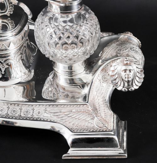 ANTIQUE VICTORIAN EGYPTIAN REVIVAL INKSTAND STANDISH BY WILKINSON CO 19THC - ADDITIONAL PHOTO 9