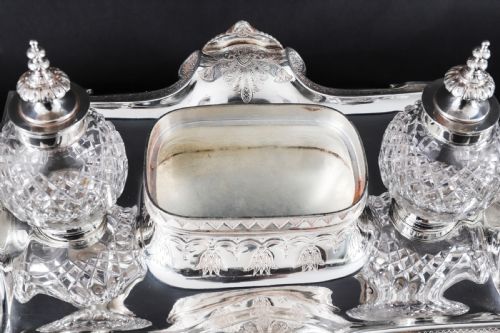 ANTIQUE VICTORIAN EGYPTIAN REVIVAL INKSTAND STANDISH BY WILKINSON CO 19THC - ADDITIONAL PHOTO 13