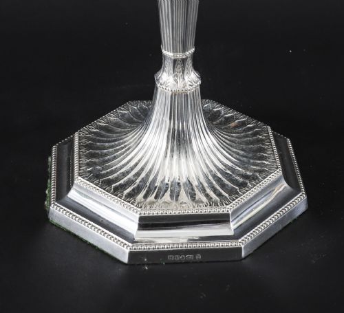 ANTIQUE PAIR SILVER PLATED 4 LIGHT CANDELABRA HAWKSWORTH EYRE 19THC - ADDITIONAL PHOTO 12