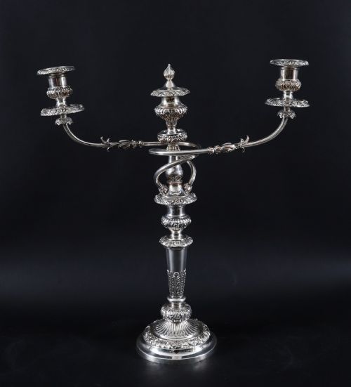 ANTIQUE LARGE OLD SHEFFIELD GEORGE III CANDELABRA 4 PIECE SUITE 18TH CENTURY - ADDITIONAL PHOTO 4