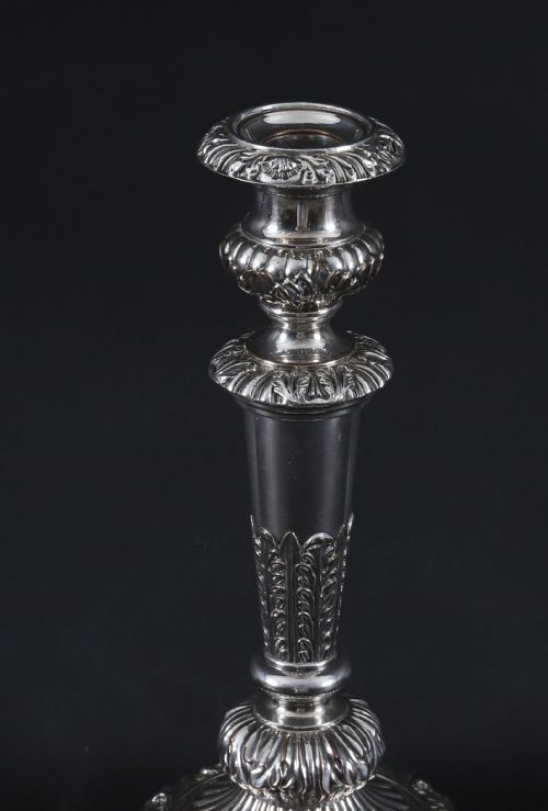 ANTIQUE LARGE OLD SHEFFIELD GEORGE III CANDELABRA 4 PIECE SUITE 18TH CENTURY - ADDITIONAL PHOTO 12