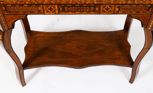 ANTIQUE LEVANTINE INLAID CARD CHESS BACKGAMMON GAMES TABLE C1900 - ADDITIONAL PHOTO 11