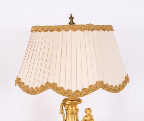 ANTIQUE PAIR NEOCLASSICAL ORMOLU PINK MARBLE TABLE LAMPS 20TH C - ADDITIONAL PHOTO 9