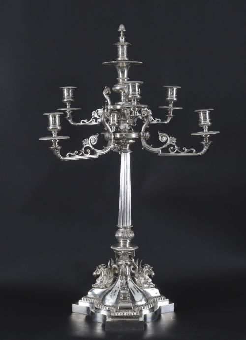 ANTIQUE 3FT 90CM VICTORIAN CENTREPIECE CANDELABRA ELKINGTON C1860 19TH C