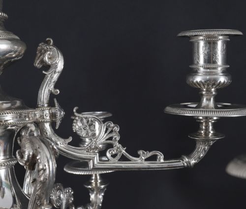 ANTIQUE 3FT 90CM VICTORIAN CENTREPIECE CANDELABRA ELKINGTON C1860 19TH C - ADDITIONAL PHOTO 7