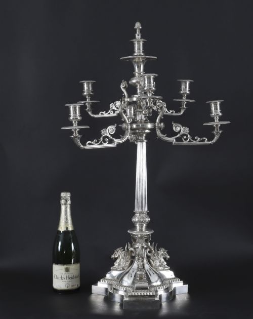 ANTIQUE 3FT 90CM VICTORIAN CENTREPIECE CANDELABRA ELKINGTON C1860 19TH C - ADDITIONAL PHOTO 18