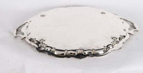 ANTIQUE VICTORIAN OVAL SILVER PLATED TRAY THOMAS BRADBURY SONS 19TH C - ADDITIONAL PHOTO 15