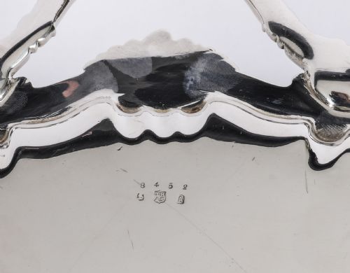 ANTIQUE VICTORIAN OVAL SILVER PLATED TRAY THOMAS BRADBURY SONS 19TH C - ADDITIONAL PHOTO 16