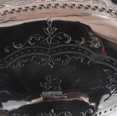 ANTIQUE VICTORIAN SILVER PLATED NEO CLASSICAL FRUIT BASKET C1860 - ADDITIONAL PHOTO 5