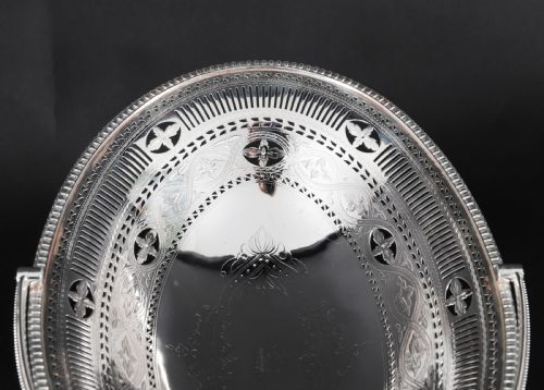 ANTIQUE VICTORIAN SILVER PLATED NEO CLASSICAL FRUIT BASKET C1860 - ADDITIONAL PHOTO 11