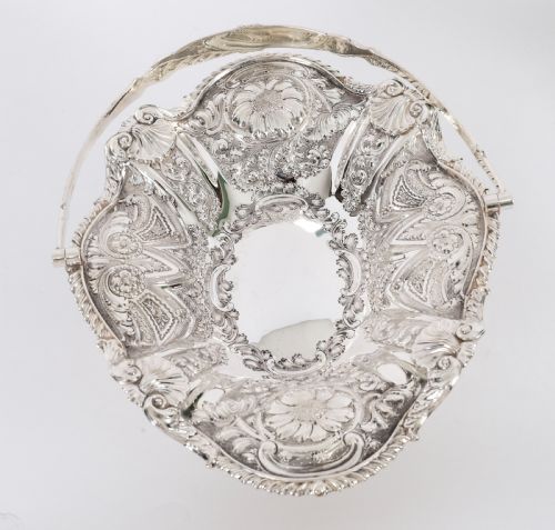 ANTIQUE VICTORIAN SILVER PLATED FRUIT BASKET GEORGE W SCOTT SONS LTD 19TH C - ADDITIONAL PHOTO 5