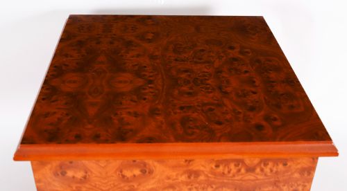 ANTIQUE BURR ELM FOUR DRAWER CIGAR HUMIDOR CABINET 20TH CENTURY - ADDITIONAL PHOTO 4