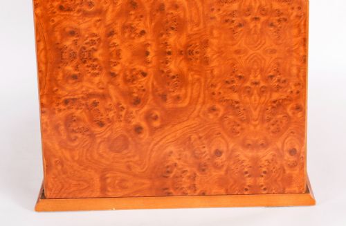 ANTIQUE BURR ELM FOUR DRAWER CIGAR HUMIDOR CABINET 20TH CENTURY - ADDITIONAL PHOTO 14