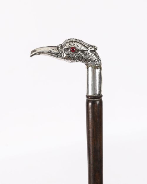 ANTIQUE ART NOUVEAU SILVER WALKING STICK CANE19TH C 97CM 38INCH - ADDITIONAL PHOTO 6
