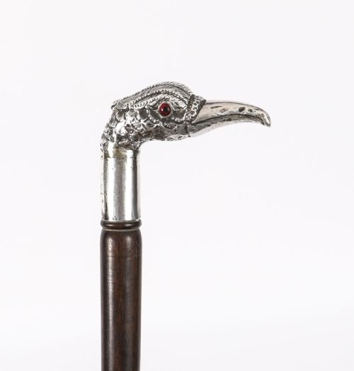 ANTIQUE ART NOUVEAU SILVER WALKING STICK CANE19TH C 97CM 38INCH - ADDITIONAL PHOTO 7