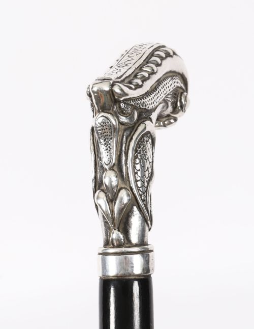 ANTIQUE FRENCH ART NOUVEAU SILVER WALKING CANE STICK19TH CENTURY 94CM 37INCH - ADDITIONAL PHOTO 8
