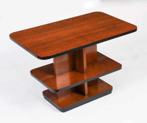 ANTIQUE ART DECO TIERED WALNUT COFFEE TABLE CIRCA 1920 - ADDITIONAL PHOTO 11