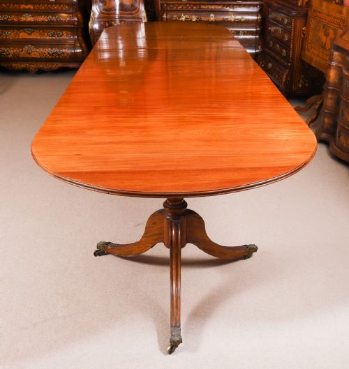 ANTIQUE 12FT GEORGE III REVIVAL TRIPLE PILLAR DINING TABLE 19TH C - ADDITIONAL PHOTO 3