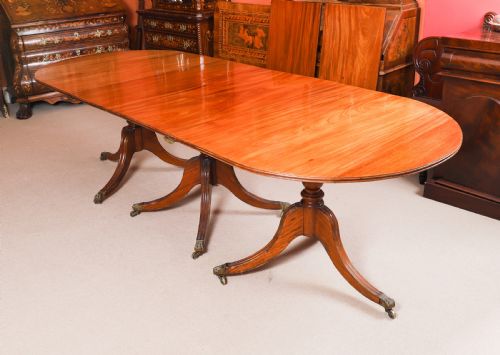 ANTIQUE 12FT GEORGE III REVIVAL TRIPLE PILLAR DINING TABLE 19TH C - ADDITIONAL PHOTO 10