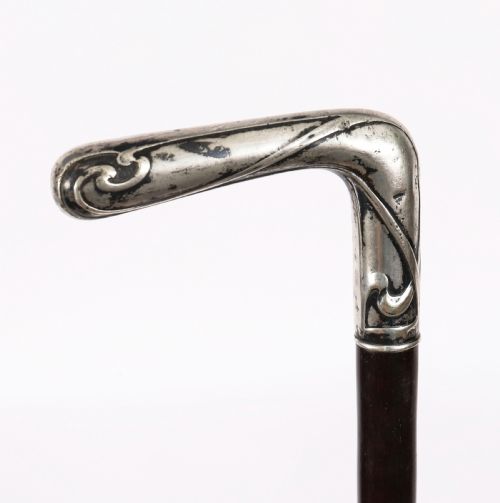 ANTIQUE FRENCH SILVER WALKING CANE STICK19TH CENTURY 90CM 36INCH - ADDITIONAL PHOTO 3