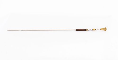 ANTIQUE FRENCH GOLD PLATE SEVRES PORCELAIN WALKING SWORD STICK 19THC 91CM 36 - ADDITIONAL PHOTO 3