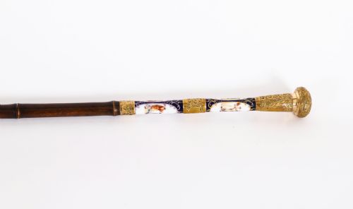 ANTIQUE FRENCH GOLD PLATE SEVRES PORCELAIN WALKING SWORD STICK 19THC 91CM 36 - ADDITIONAL PHOTO 6