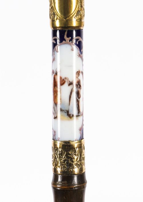 ANTIQUE FRENCH GOLD PLATE SEVRES PORCELAIN WALKING SWORD STICK 19THC 91CM 36 - ADDITIONAL PHOTO 10