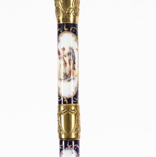 ANTIQUE FRENCH GOLD PLATE SEVRES PORCELAIN WALKING SWORD STICK 19THC 91CM 36 - ADDITIONAL PHOTO 12