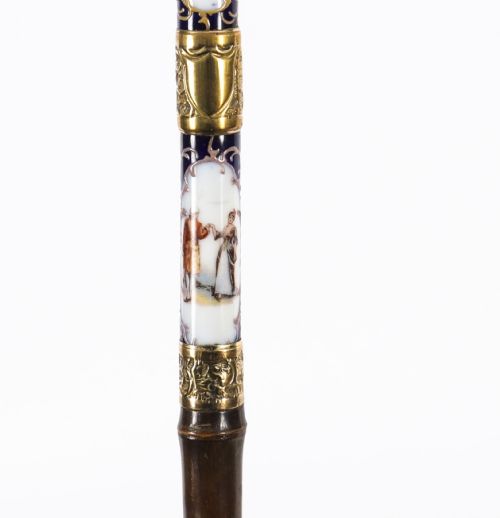 ANTIQUE FRENCH GOLD PLATE SEVRES PORCELAIN WALKING SWORD STICK 19THC 91CM 36 - ADDITIONAL PHOTO 15