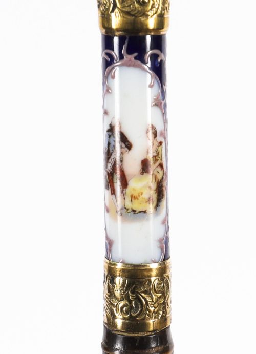 ANTIQUE FRENCH GOLD PLATE SEVRES PORCELAIN WALKING SWORD STICK 19THC 91CM 36 - ADDITIONAL PHOTO 17
